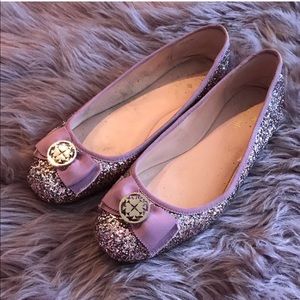 KATE SPADE Fontana Too Glitter Rose Gold flats 8.5
